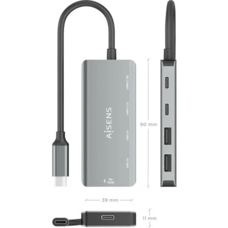 Aisens Hub USB 3.1 USB-C A109-0946 Gris